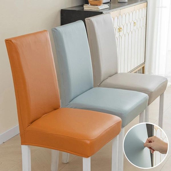 Housses de chaise en cuir PU, imperméable, anti-taches d'huile, de haute qualité, anti-poussière, pour salle à manger, siège de protection