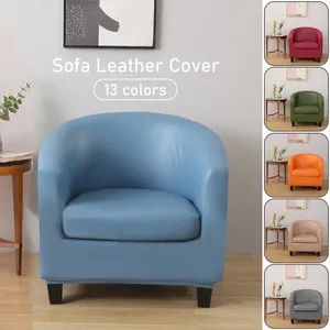 Stoelbedekkingen PU Leather Elastic Tub Sofa fauteuil stoel Cover Slipcover Protector Bathtub Furniture Home Decor