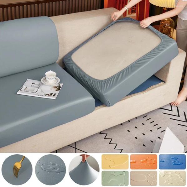 Housses de chaise en cuir PU, housse de coussin de canapé, tissu imperméable, solide, extensible, pour salon, Anti-poussière, maison