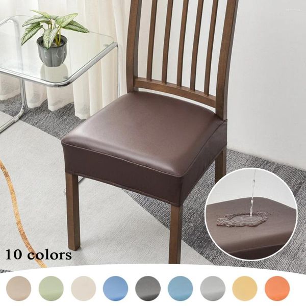 Couvre-chaises PU Le cuir PU Stretchable Protector Scecover Imperproof Cushion Cover pour salle à manger Party Protecteurs de cuisine