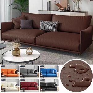 Housses de chaise en cuir PU, imperméable, housse de coussin de siège de canapé, élastique pour salon, housse de protection de meubles amovible