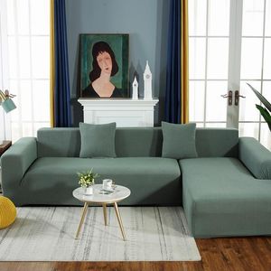 Housses de chaise en Fiber de Polyester de couleur Pure, housse de canapé solide, tout compris, extensible et élastique