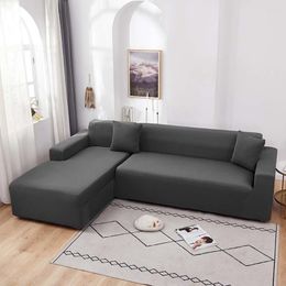 Housses de chaise Pure Color Sofa Cover Set Of Elastic General Combination Cloth Art Parure Antipoussière Empêcher les taies d'oreiller glissantes