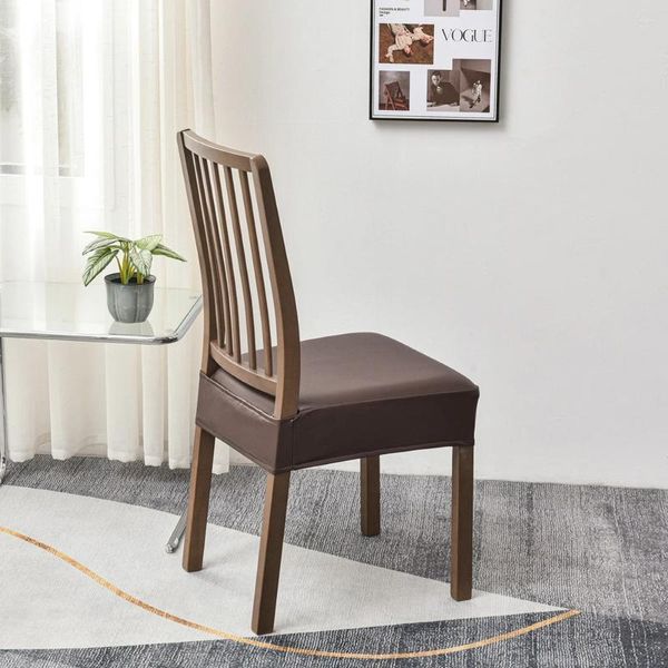 Couvre la chaise carrée de couleur pure avec couverture de tabouret de boucle