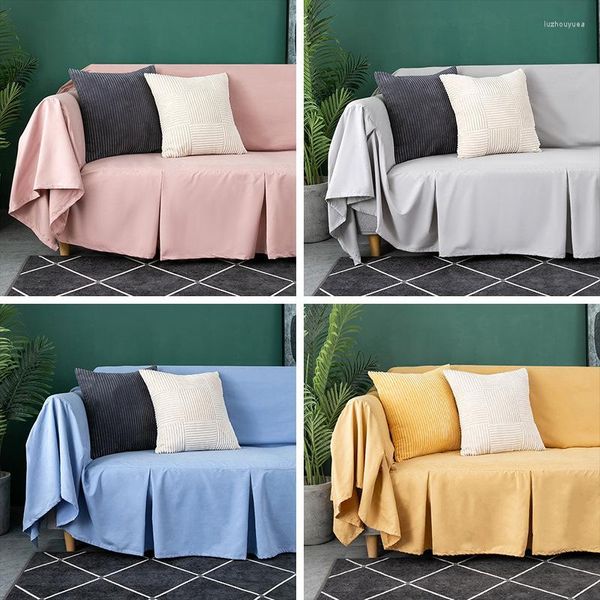 Housses de chaise, couleur unie pure, serviette de canapé, coussin en tissu, simple, chinois, quatre saisons, universel