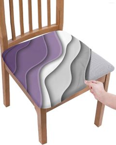 Stoelbedekkingen Paarse grijze gradiënt Moderne geometrische abstracte elastische stoelhoes voor Slipcovers Home Protector Stretch