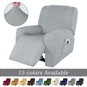 Fundas para sillas Funda de sofá reclinable 1 plaza Sillón individual elástico Funda protectora antideslizante para sala de estar Lavable 1 juego 230921