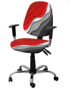 Couvre-chaise Red Black Gradient moderne géométrique abstrait en fauteuil élastique couvercle de fauteuil amovible de bureau amovible siège divisé