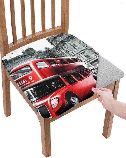 Cubiertas de silla Red Bus London Street Scenery Cushion Cushion STRING Dining 2 PPCS Cubierta de cobertura para la sala de estar el banquete de la casa