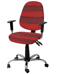 Housses de chaise rouge rétro grain de bois rustique élastique fauteuil ordinateur couverture extensible amovible bureau housse siège fendu