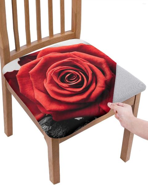 Cubiertas de silla Roses rojas Ramas muertas vintage Cojín de asiento STRING COMINACIÓN Cubierta de comedor Slipbovers para casa de la sala de estar el banquete