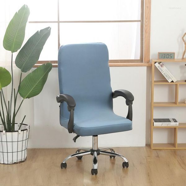 Housses de chaise housse amovible élastique extensible couleur unie bureau anti-poussière imperméable rotatif fauteuil protecteur universel