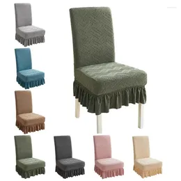 Housses de chaise amovibles, housses de meubles de siège de salle à manger avec jupe à volants pour chaises de mariage