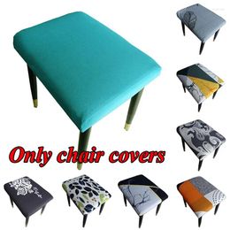 Cubiertas de silla Cubierta protectora elástica extraíble Taburete impreso rectangular Polvo Cómodo Retro Suministros para el hogar