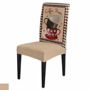 Housses de chaise rétro à carreaux, ensemble de housses de tasse de café, de cuisine, en Spandex extensible, pour la maison, la salle à manger