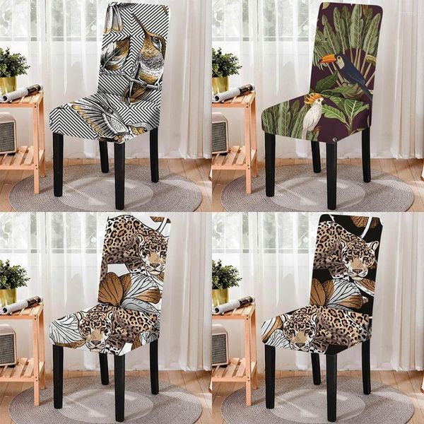 Cubiertas para sillas Serie de estilo retro Sillas de comedor para el hogar para la cocina Cubierta de oficina Estiramiento Spandex Slipcover Banquete El Decoración