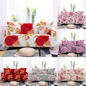 Housses de chaise Rose Fleurs Housse De Canapé Sectionnel Canapé Stretch Housses Pour Salon Bureau Maison Meubles Protecteur 1/2/3/4 Places