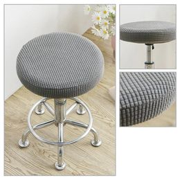 Stoelhoezen Round Cover Bar Stool Elastic Seat Home Nursery Simple String Slipcover Solid Colors Supplies