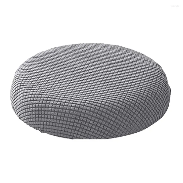 Couvre-chaise Round Elastic Couplier de tabouret de tabouret jardin antidéructs Pad 30x30x5cm Banquet intérieur en polyester gris