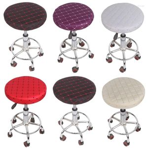 Cubiertas de silla Cubierta de taburete redondo Sillas giratorias Taburetes de bar elásticos con protector de asiento de espuma espesa para peluquería El Decor