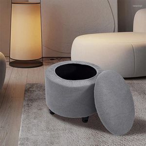 Stoelhoezen ronde opbergkruk Ottoman Cover vouwbare afneembare voetsteunende slipcovers stretch voor woonkamer meubels Dustcovers