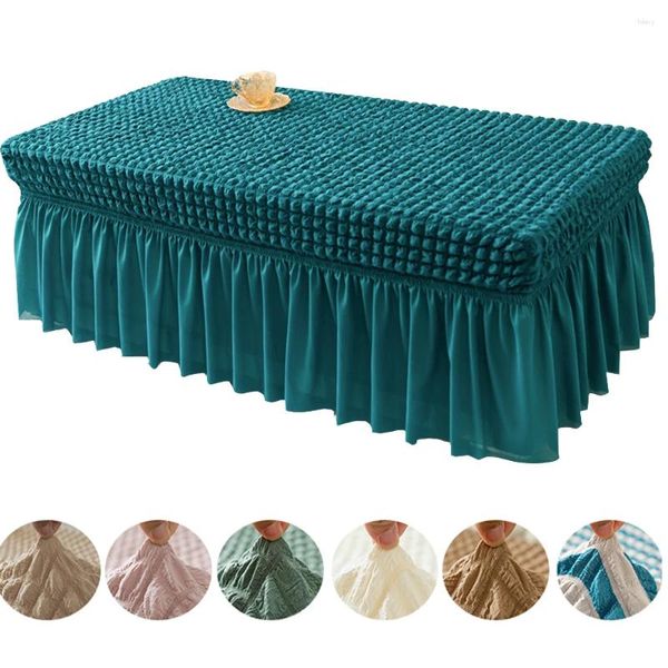 Cubiertas de silla con volantes Seersucker STRING BANCH BENCH SPANDEX Falda Falda Color sólido Viviente Viviente Muebles para el hogar