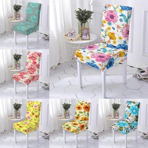Cubiertas de sillas estampado floral estampado estirado alto espalda alta polvo de polvo para el hogar decoración de comedor sillas de la sala de estar
