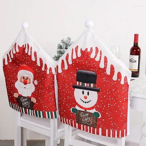 Stoelhoezen Santa Claus Cover niet geweven geprinte Snowman Restaurant Bar Christmas Decoratie