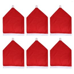 Capas para cadeiras de papai noel capas decorativas para sala de estar 6 peças capas vermelhas para jantar em casa
