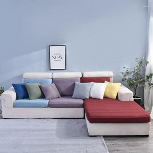Stoelbedekkingen Seersucker vaste kleur elastische bank stoel kussen deksel bank slipcovers meubels protector 1/2/3/4