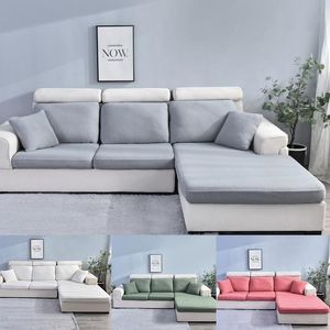 Housses de chaise Seersucker imperméable à l'eau Kussenhoes canapé meubles Beschermende Verwijderbare Wasbare couverture Elastische Effen couleur Seat Co