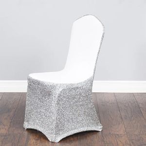 Couvre-chaises à paillettes Spandex brillant Spandex Gold Silver Elastic Stretch Couverture pour El Banquet Party Mariage Decor