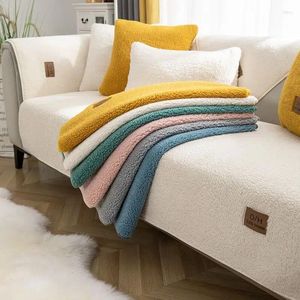 Couvre-chaise Sherpa Fleece canapé canapé couvercle super doux chaud en peluche sectionnelle épaisse meuble de couvercle sans glissement flou Prot