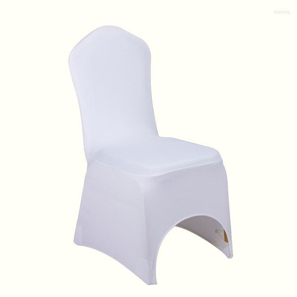 Housses de chaise expédiées de RU DE US UA, décoration de mariage, Polyester, Spandex, Lycra, extensible, pour fête à domicile, Banquet, couverture blanche