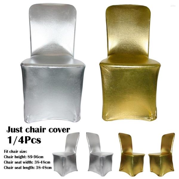 Housses de chaise argent or dorure bronzage couverture élastique Spandex Lycra mariage décor à la maison facile à nettoyer