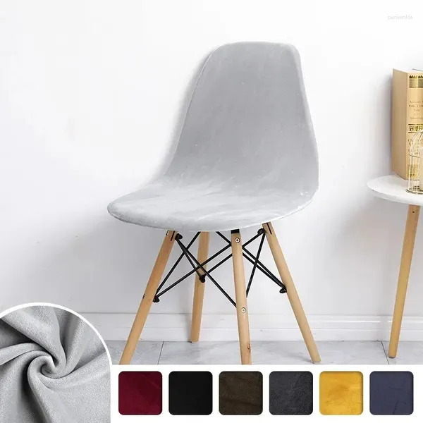 Couvre la chaise en argent Velvet étanche Eames Cover Stretch Stretch Color Couleur de couleur intégrée Cushion