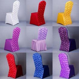 Couvre-chaises Simple 2024 Rose Stretch Cover Wedding El Restaurant Siamois Set Couleur Solide Supplies Party Party Wholesale Tool Home
