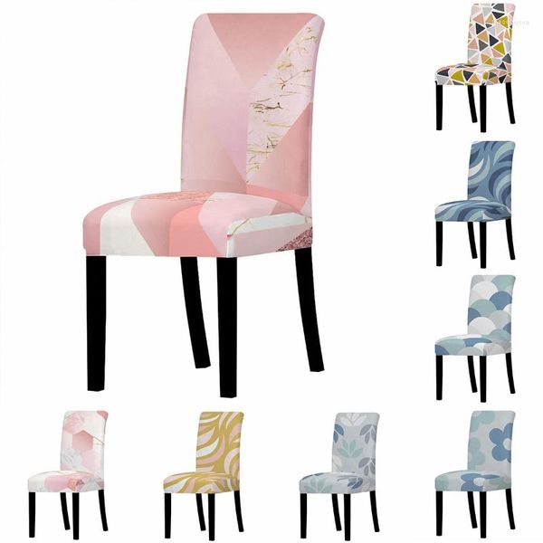 Couvriers de chaise Simple Graphic Print Stretch Cover High Back FermPofing Home Dining Dining Room Decor Chairs Lounge Living Lounge