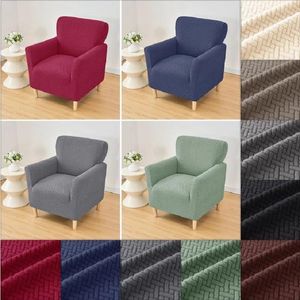 Housses de chaise housse de canapé simple mince longue Plaid velours couleur unie petit fauteuil élastique pour salon maison bar comptoir El