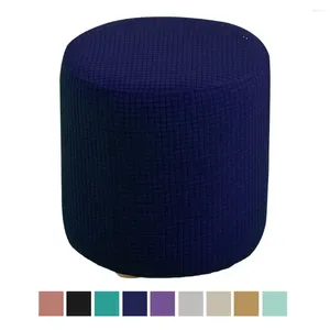 Housses de chaise Housse de pouf extensible avec fond élastique pour la plupart des repose-pieds ronds