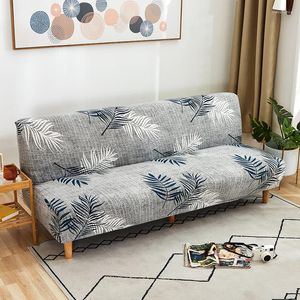 Cubiertas de silla Sofá Cama Cubierta Sin brazos Impreso Plegable Elástico Sofá Banco Slipcover para el hogar El Banquete Oficina Moderno Sofás grandes Fundas