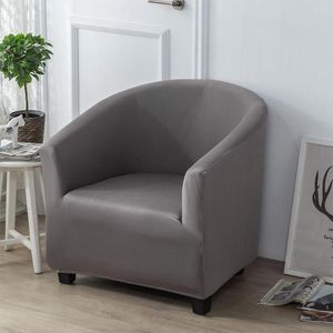 Cubiertas de silla Cubierta de sofá Club Slipcover Estiramiento Sofá suave Protector de muebles Color puro Funda de asiento elástica para habitación