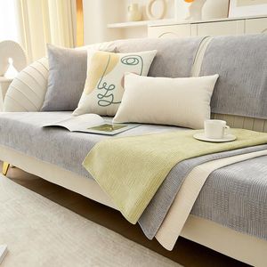 Stoelhoezen sofa kussen vier seizoenen universele niet-slip eenvoudige moderne netrode wafel woonkamer achter handdoek lederen cover