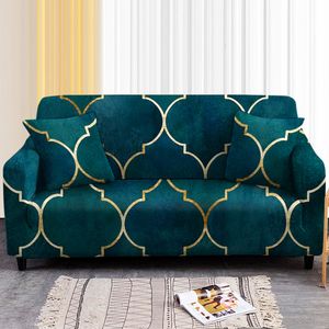 Stoelhoezen Sofa voor woonkamer Geometrische gedrukte sectionele slipcover bank Elastische Spandex Furniture Protector 14 stoel 221208