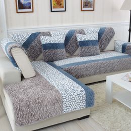 Housses de chaise canapé pour salon en peluche rayure canapé coussin moderne minimaliste coin siège couverture serviette canapé inclinable 220906