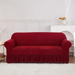 Couvre-chaise canapé pour le salon SIÈGE SIÈGE ANTI SLOP SOUPH COVER Coton Tissu avec une jupe en dentelle 1-4 couvre-art
