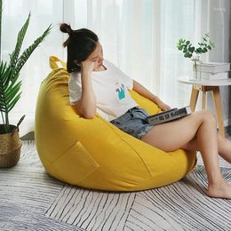 Stoelhoezen banken deksel puff stoelen zonder vulstof linnen lounger stoel zitzak pouf couch tatami salon meubels