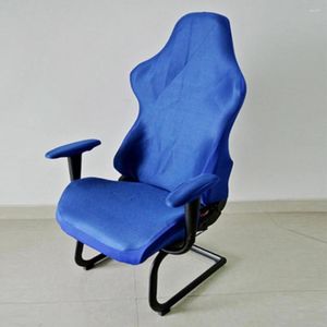 Stoelbedekkingen Soft Cover Set zwarte computer fauteuil stoel decoratie voor thuisvergaderingskantoor Royal Blue Rettery