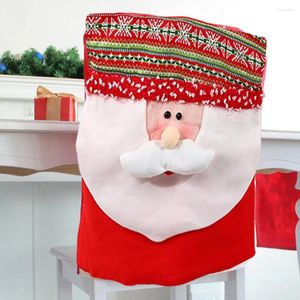 Stoelhoezen zachte gezellige kerstdeksel Feestelijke sneeuwpop Santa Claus voor eetkamer Merry Decorations Stoelen