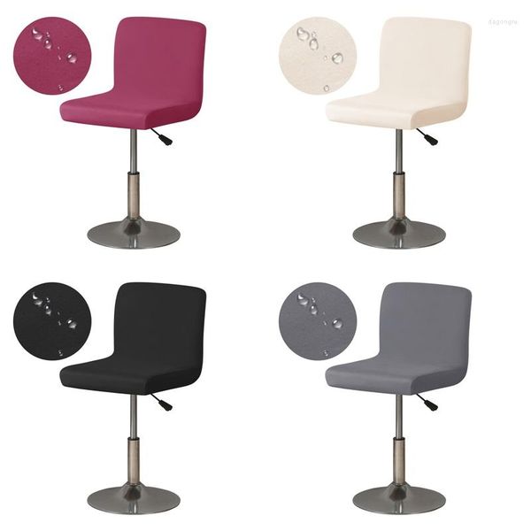 Housses de chaise, couleur unie, pour tabouret de bar, extensible, en spandex, pour bureau, dos court, pour salle à manger, café